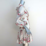 Zimmermann Honour Corset Mini Dress Cream Floral Print Linen Size 0