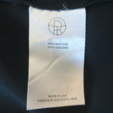 The Row Carlton Pleated Back Shirt Black Crepe Size Small Long Sleeve Blouse