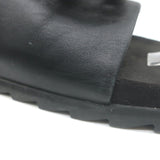 Roger Vivier Crystal-Embellished Flat Slide Sandals Black Leather Size 39