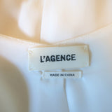 L'Agence Wrap Blouse Gia Cream Silk Size Small Long Sleeve Top