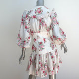 Zimmermann Honour Corset Mini Dress Cream Floral Print Linen Size 0