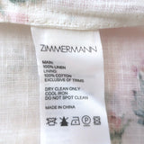 Zimmermann Honour Corset Mini Dress Cream Floral Print Linen Size 0
