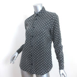 Saint Laurent Star Print Button Down Shirt Dark Gray Cotton Size Medium