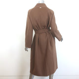 'S Max Mara Calla Belted Wrap Coat Brown Felted Wool Size US 4