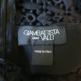 Giambattista Valli Crochet Lace-Trim Blouse Black Silk Size 42 Long Sleeve Top