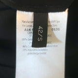 Giambattista Valli Crochet Lace-Trim Blouse Black Silk Size 42 Long Sleeve Top