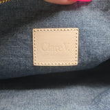 Clare V. Foldover Clutch Taupe Snake-Embossed Nubuck Leather NEW