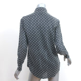 Saint Laurent Star Print Button Down Shirt Dark Gray Cotton Size Medium