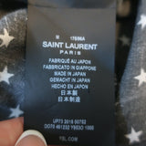 Saint Laurent Star Print Button Down Shirt Dark Gray Cotton Size Medium