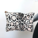 Clare V. Snow Leopard Print Flat Clutch Cream Calf Hair NEW