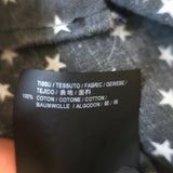 Saint Laurent Star Print Button Down Shirt Dark Gray Cotton Size Medium