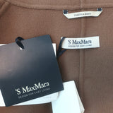 'S Max Mara Calla Belted Wrap Coat Brown Felted Wool Size US 4