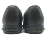 Miu Miu Crystal Cap Toe Slip-On Sneakers Black Leather Size 37.5