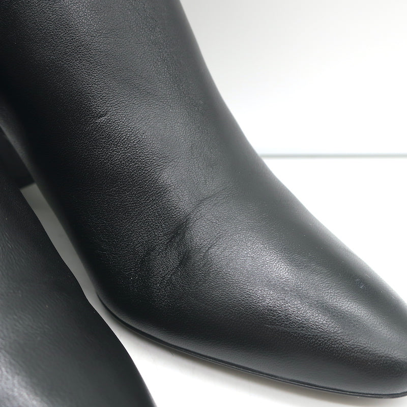 Saint Laurent Lou Ankle Boots Black Leather Size 36