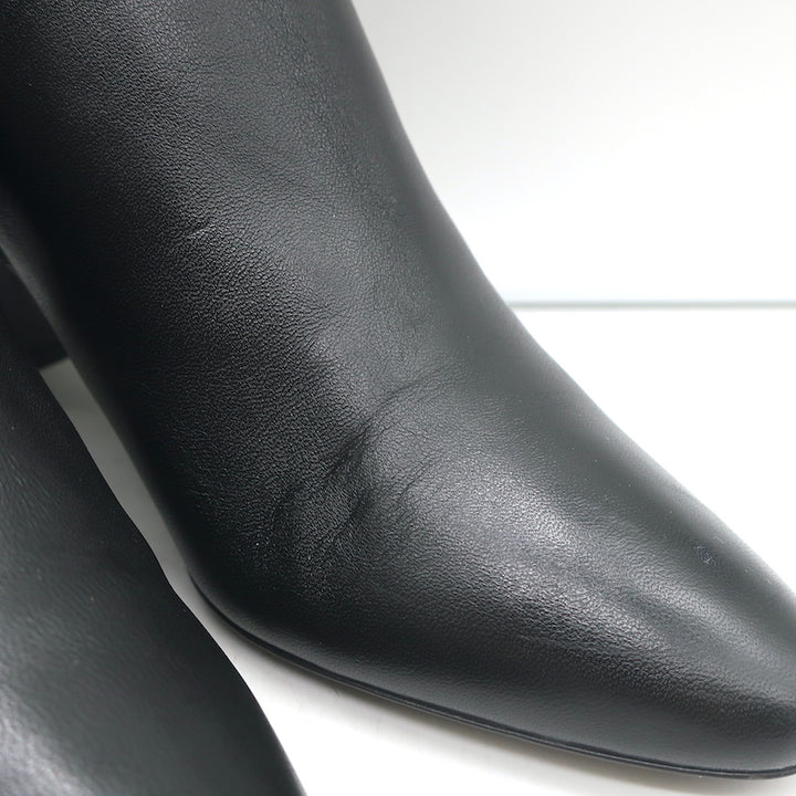 Saint Laurent Lou Ankle Boots Black Leather Size 36