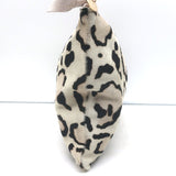Clare V. Snow Leopard Print Flat Clutch Cream Calf Hair NEW