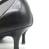 Vintage Chanel CC-Embroidered Cap Toe Pumps Black Mesh & Leather Size 36