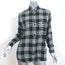 Saint Laurent Checked Crinkled Flannel Shirt Black & White Cotton Size Small