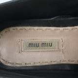 Miu Miu Crystal Cap Toe Slip-On Sneakers Black Leather Size 37.5