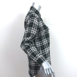 Saint Laurent Checked Crinkled Flannel Shirt Black & White Cotton Size Small