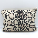 Clare V. Snow Leopard Print Flat Clutch Cream Calf Hair NEW