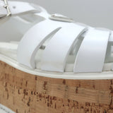 Prada Cork Platform Fisherman Sandals White Rubber Size 38