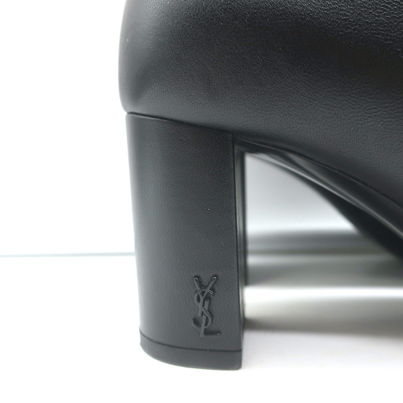 Saint Laurent Lou Ankle Boots Black Leather Size 36