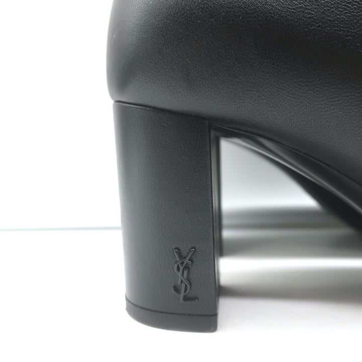 Saint Laurent Lou Ankle Boots Black Leather Size 36