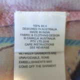 Camilla Festival Friends Cold Shoulder Blouse Blue Printed Silk Size Large