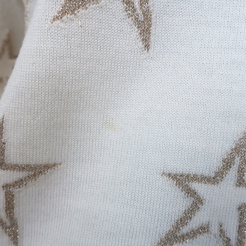 Perfect Moment Floro Metallic Star Jacquard Sweater Cream/Gold Size Medium