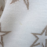 Perfect Moment Floro Metallic Star Jacquard Sweater Cream/Gold Size Medium