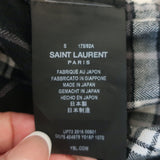 Saint Laurent Checked Crinkled Flannel Shirt Black & White Cotton Size Small