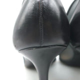 Vintage Chanel CC-Embroidered Cap Toe Pumps Black Mesh & Leather Size 36