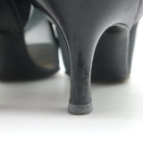 Vintage Chanel CC-Embroidered Cap Toe Pumps Black Mesh & Leather Size 36