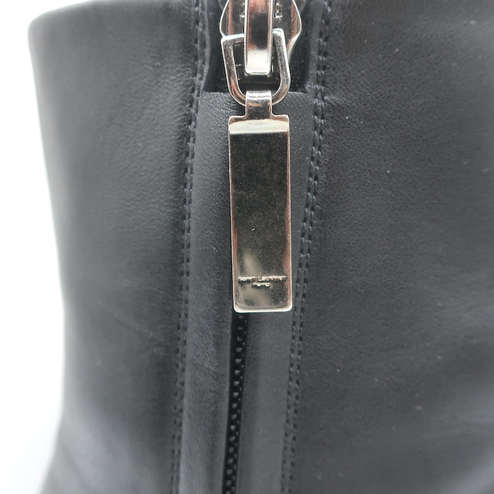 Saint Laurent Lou Ankle Boots Black Leather Size 36