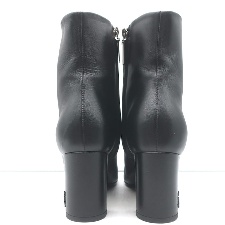 Saint Laurent Lou Ankle Boots Black Leather Size 36