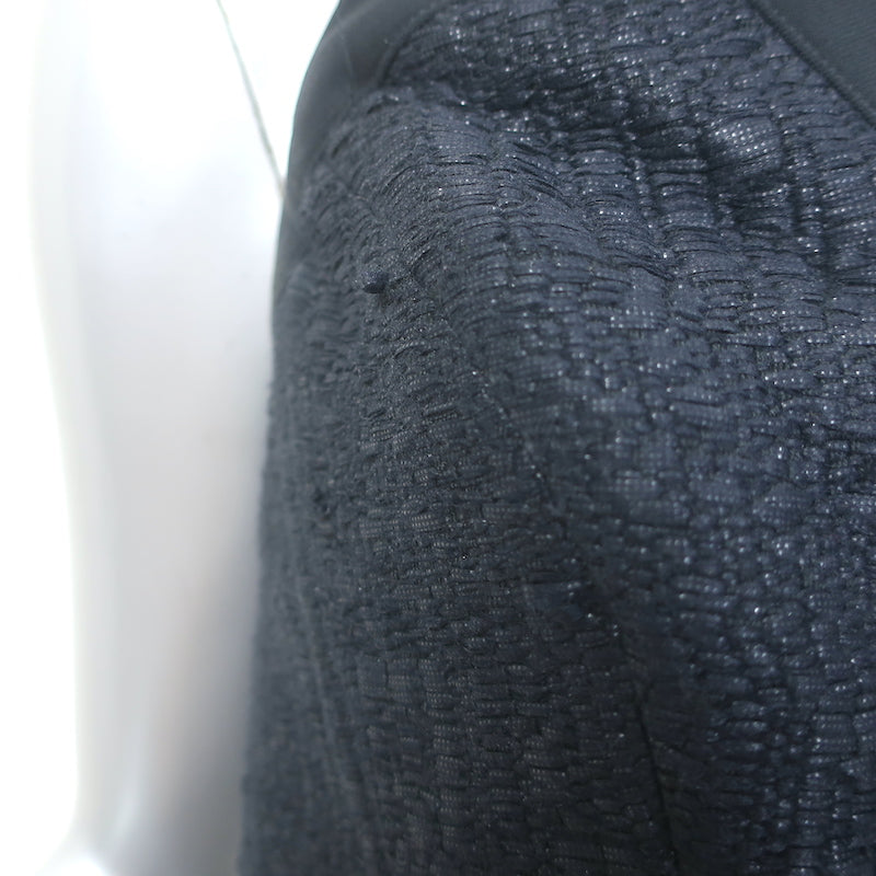Tamara Mellon Strapless Peplum Kimono Dress Black Tweed &amp; Crepe Size US 4