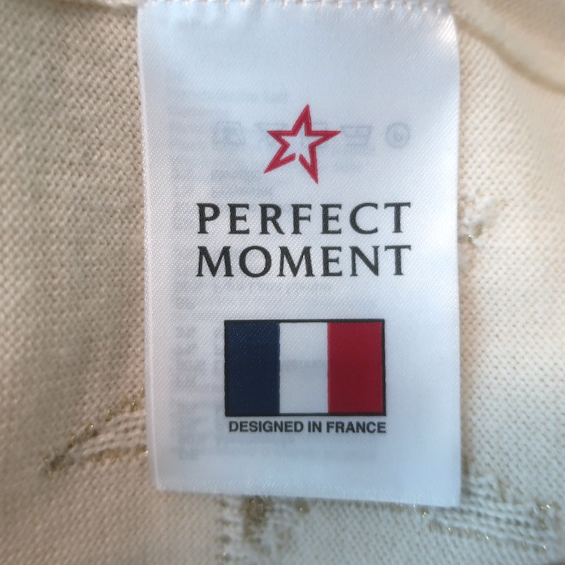 Perfect Moment Floro Metallic Star Jacquard Sweater Cream/Gold Size Medium