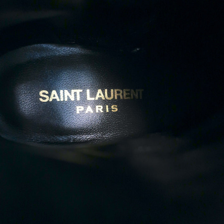 Saint Laurent Lou Ankle Boots Black Leather Size 36