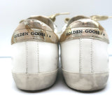 Golden Goose Superstar Sneakers White Leather with Gold Glitter Star Size 38 NEW