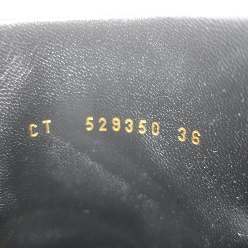 Saint Laurent Lou Ankle Boots Black Leather Size 36