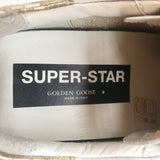 Golden Goose Superstar Sneakers White Leather with Gold Glitter Star Size 38 NEW