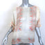 Chloe Ruched-Sleeve Blouse Ivory Printed Windowpane Check Silk Size 36