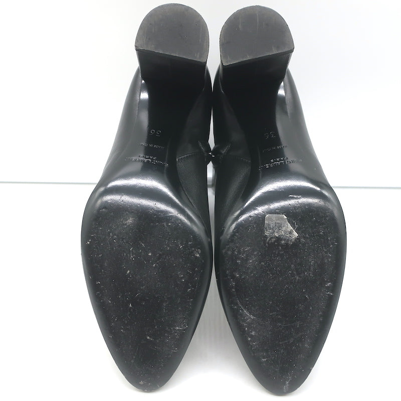 Saint Laurent Lou Ankle Boots Black Leather Size 36
