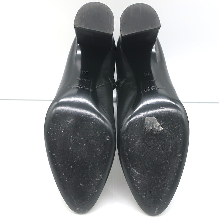 Saint Laurent Lou Ankle Boots Black Leather Size 36