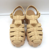 Prada Monolith Raffia Fisherman Sandals Natural Size 38
