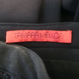 Tamara Mellon Strapless Peplum Kimono Dress Black Tweed & Crepe Size US 4