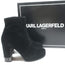 Karl Lagerfeld Lenore Ankle Boots Black Suede Size 8 Platform Booties