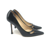 Jimmy Choo Margo Cutout Pointed Toe Pumps Black Patent Leather Size 36