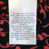 Ganni Shirtdress Black & Red Vine Print Crepe Size 38 Short Sleeve Midi Dress